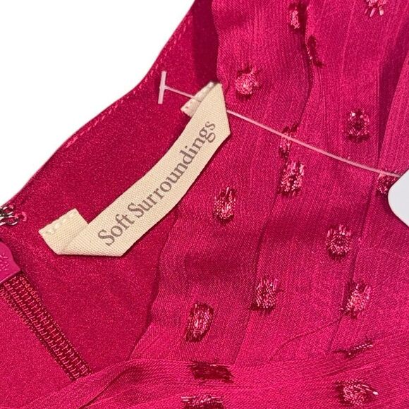 NWT SOFT SURROUNDINGS Sangria pink metallic Sanna Sparkling Maxi Dress size 14 - Picture 9 of 14